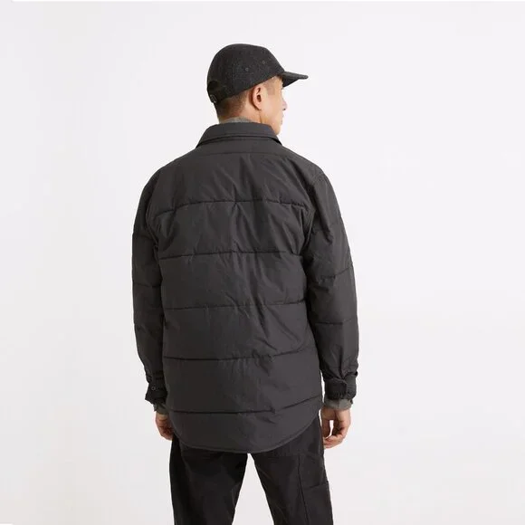 Madewell Quilted Shirt Jacket Shacket Black Coal Small #A1166